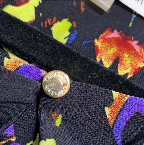 Calvin Klein Colorful Cap Sleeve Abstract Print Dress Women Size M - Picture 6 of 7